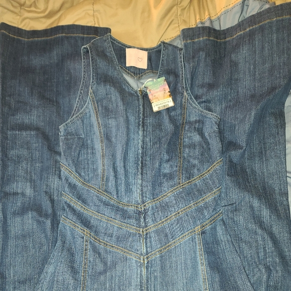 Blue Jean Wide Leg Jumpsuit - Picture 3 of 4